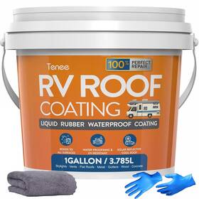-rv Roof 705353321146 Sellador De Techo Para Recubrimiento Goma L Quida Blanca Reflejante Flexible
