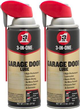 100584 3-in-one Professional Garage Door Lubricant With Smart Straw Sprays Twin Pack
