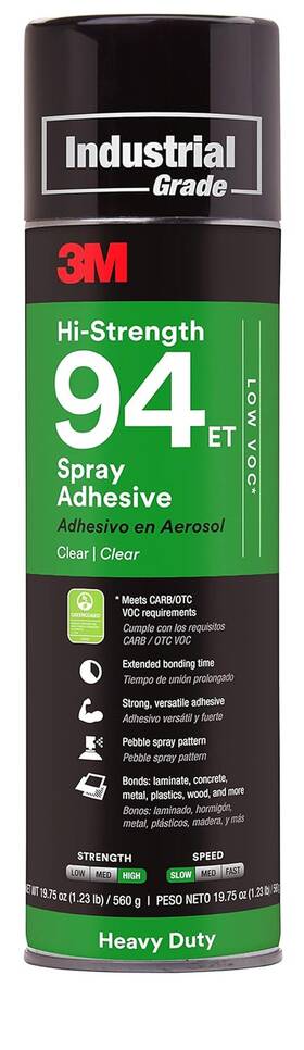 8542052967 3m Hi-strength 94 Et Spray Adhesive Glue Low Voc Heavy Duty Wood Metals Rub