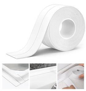 Hy3225 Absofine Caulk Tape Waterproof Self Adhesive Extra Long White Toilet Caulking Se