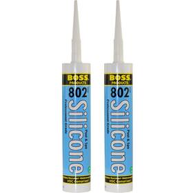 Accumetric 744759606488 2-pack Boss 802 Clear Pro Grade Silicone Sealant For Pool Spa Household Accumetric 744759606488 2-pack Boss 802 Clear Pro Grade Silicone Sealant For Pool Spa Household