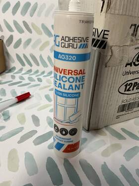 Ag320 Adhesive Guru 315597104608 Lot Of 12 Ag Universal Silicone Sealant Transparent 10.14 Oz