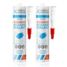 Ag Adhesive Guru 8684221540686 Aquarium Silicone Sealant Clear 2x10.5 Floz 100% 2 Pack