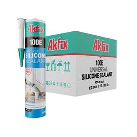 100e Akfix 681575036919 Silicone Caulk Clear 12x10.1 Fl.oz. - 100% Sealant Waterproof