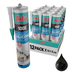 100e Akfix 699396079787 Rtv Black Silicone Caulk 12x10.1 Fl.oz. - 100% Waterproof Silico