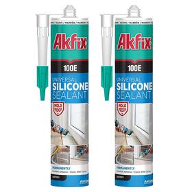 100e Akfix 767023853173 Rtv White Silicone Caulk 2x10.1 Fl.oz. - 100% Waterproof Seal