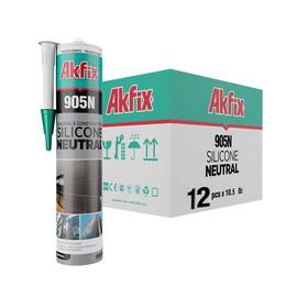 905n Akfix 767023856037 Clear 100% Silicone Caulk For Construction And Building 12x10.5 Fl.oz.