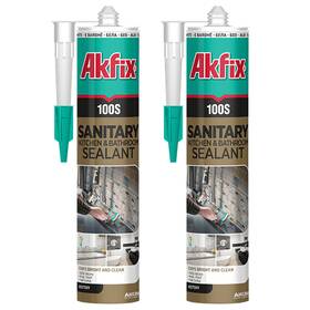 100s Akfix 767023856075 Rtv 100% Silicone Caulk Clear 2x10.1 Fl.oz. - Kitchen And Bathroom Appli