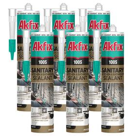 100s Akfix 767023856099 Rtv 100% Silicone Caulk Clear 6x10.1 Fl.oz. - Kitchen And Bathroom App