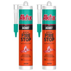 Ac607 Akfix 767023856150 Fire Stopping Caulk White 2x10.1 Fl.oz. - Intumescent Sealant For Hva