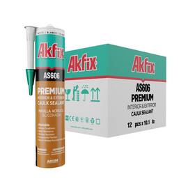 As606 Akfix 767023857034 White Acrylic Latex Caulk For Painters 12x10.1 Fl.oz. - Siliconiz