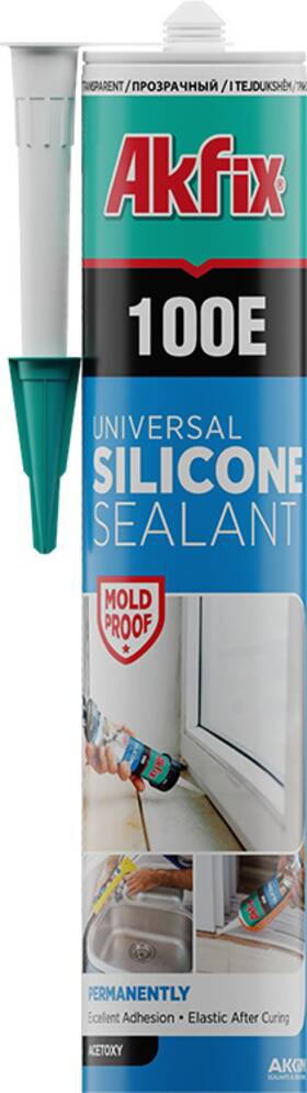Sa041 Akfix 100e Universal Silicone Sealant 280 Ml Transparent 3 Pack