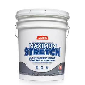 Ames 744759319890 5 Gal. White Maximum-stretch Rubber And Acrylic Reflective Roof Coating