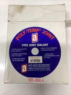 Material-3 Anti-seize 28010 Poly-temp Joint Sealant Ptfe Gasket Material-3/8 Inch X 25ft M-408