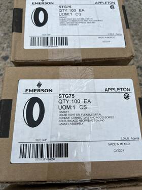 Stg75 Appleton Box Of 100 Emerson / New In Metal Conduit
