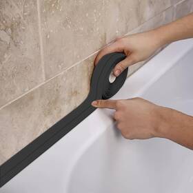 Aqzfeuy 445001359383 Black Waterproof Caulking Tape Self Adhesive Tub Shower Caulktape Bathtub Caul