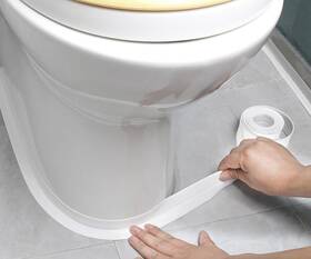 Aqzfeuy 785079927709 White Caulk Tape Waterproof Self Adhesive Toilet Bathtub Sealant S