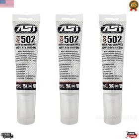 Asi 753512345380 Silicone Sealant 100% Rtv 2.8 Oz Clear Squeeze Tube 3 Pack