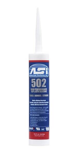 Asi 781360235904 502 Clear High Performance 100% Rtv Silicone Sealant - 10.2 Oz 6 Tubes