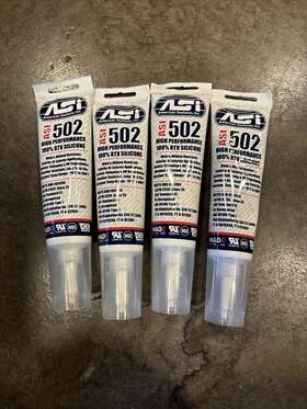 Asi 781360235911 4 Pack 502 Clear Food Grade 100% Rtv Silicone Sealant - 2.8 Oz Squeeze Tube