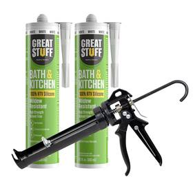 Awf Pro 850057335972 Great Stuff Silicone Caulk For Kitchen And Bathroom - 100% Waterproof Rtv Silic