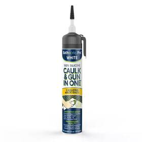 Bathworks 726084577893 6.5 Oz. Caulk And Gun In-1 White Silicone Sealant