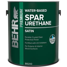 B820001 Behr Premium 1 Gal. Satin Clear Water-based Interior/exterior Spar Urethane Wood Sealer