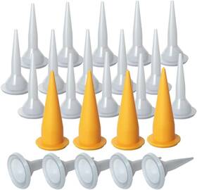 190830s24 Belaroko Sausage Caulking Gun Tips And Cone Nozzles 24 Pcs Yellow