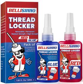 Lsjbta-001 Bellisinno Thread Lock Blue And Red Medium Strong Strength Threadlocker