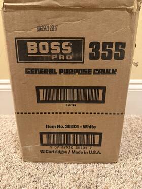 Boss 787930355010 Lot Of 12 Pro 355 Interior White Caulk - Paintable 9.5oz