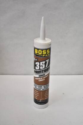 Boss 787930357014 Pro 357 Painters White Acrylic Latex Caulk Cartridge 9.5oz For Wood Brick