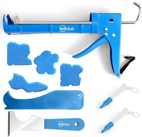 Lk-cg015 Brand Leikius Caulk Gun No-drip Silicone Caulking Kit And Tools 9inch Blue