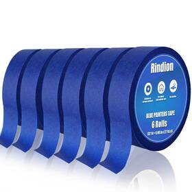 18zbjd0001 Branded Blue Painters Tape 6 Rolls 132 Yards Multi-surface Masking Premium Paint