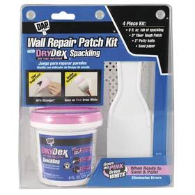 Branded 445001216211 Wall Repair Patch Drydex Spackling Kit Drywall Mesh Sandpaper Dries White