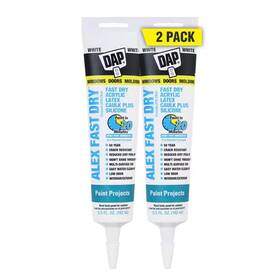 Branded 445028264257 Alex 5.5 Oz. Fast Dry White Acrylic Latex Plus Silicone Caulk 2-pack