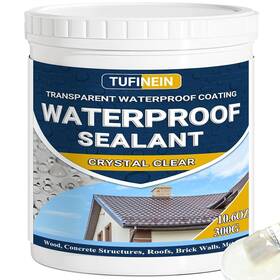 Branded 445034811834 Clear Waterproof Sealant Tufinein 10.6oz Invisible Water Based Coating For Roofs