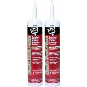 Branded 711181544206 Kwik Seal Plus 10.1oz White Caulk 2-pack - Premium Kitchen And Bath Silicone Seala