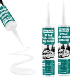 Felizshop1 Branded Rv Roof Sealant Self-leveling Lap White Waterproof Caulking 2 Pack