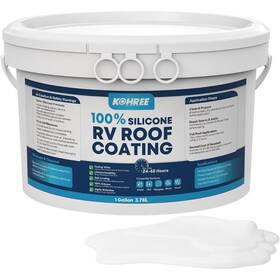 Kr4181 Branded 1 Gal Silicone Rv Roof Coating Waterproof White Epdm Tpo No Primer