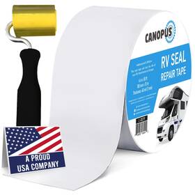 Canopus 810063612238 Rv Sealant Tape White 4 Inch X 50 Feet With Roller Roof Patch Repair
