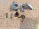 Ch701 Unbranded Generic Inside Gray Storm And Screen Door Latch Handle With Lock Key