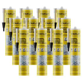 Chem 445001645639 Premium Kitchen And Bathroom 12x10.1 Fl.oz. White 100% Silicone Caulk - Low Odor