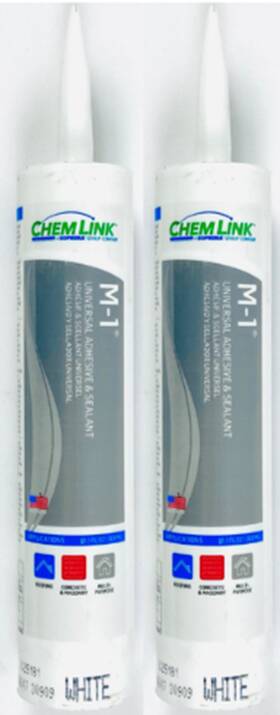 Chem Link 810678011785 M1 Universal Adhesive And Sealant White 10.1 Oz Set Of 2