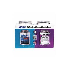 Christys 044752342810 Handy Pack Wet Or Dry Conditions Medium Body Pvc Cement And Purple Primer 1