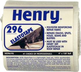 Co 445036038031 Smooth White Elasto-tape Roofing Fabric 4 Inch X 150 Ft