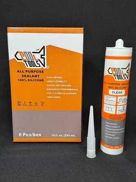 Cool Tools 763571832707 Cooltools All Purpose Caulk-seal 100% Silicone Sealant 10 Oz X6 Cartridge Clear