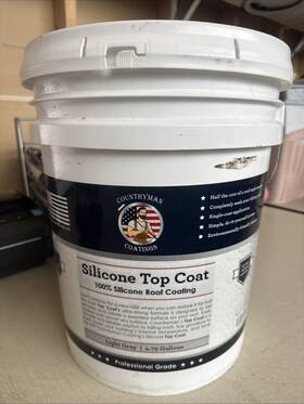 Countryman Coatings 736542980318 100% Silicone Roof Coating - Light Gray 4.75 Gallon