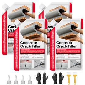 Ctopogo 792276332625 Concrete Crack Filler 4-pack 4.4lb Grey Self-leveling High Elasticity Cement Se