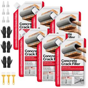 Ctopogo 792276332632 Concrete Crack Filler 6-pack 6.6lb Grey Self-leveling High Elasticity Cement Se