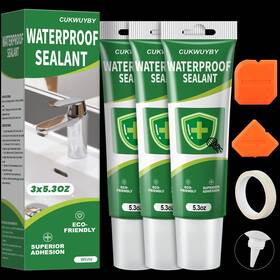 Mfj3 Cukwuyby Waterproof Silicone Caulk 5.3 Oz 3 Pack For Kitchen Bathroom Windows Sinks